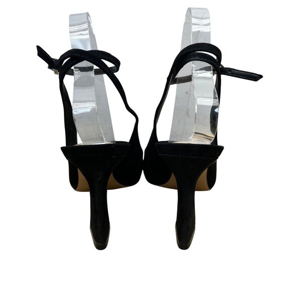 Schutz Womens Black Suede Pointed-Toe Ankle Strap Heels Size 8.5 - Picture 5 of 10